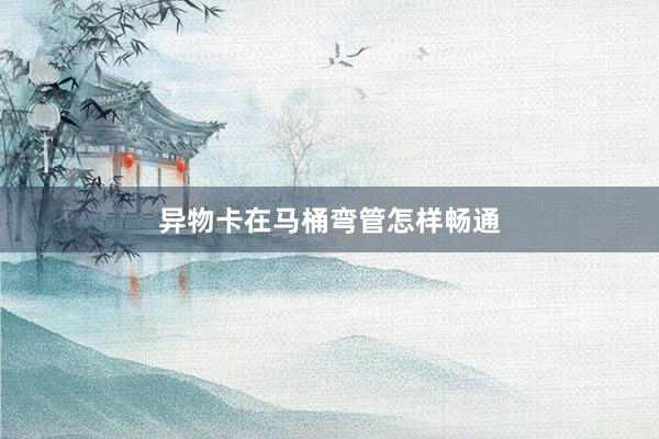 异物卡在马桶弯管怎样畅通
