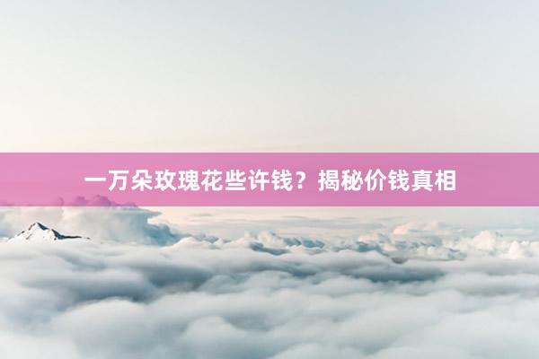 一万朵玫瑰花些许钱？揭秘价钱真相